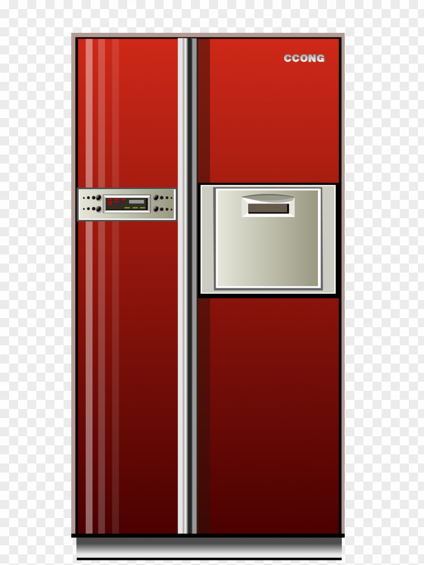 Vector Red Refrigerator Home Appliance PNG