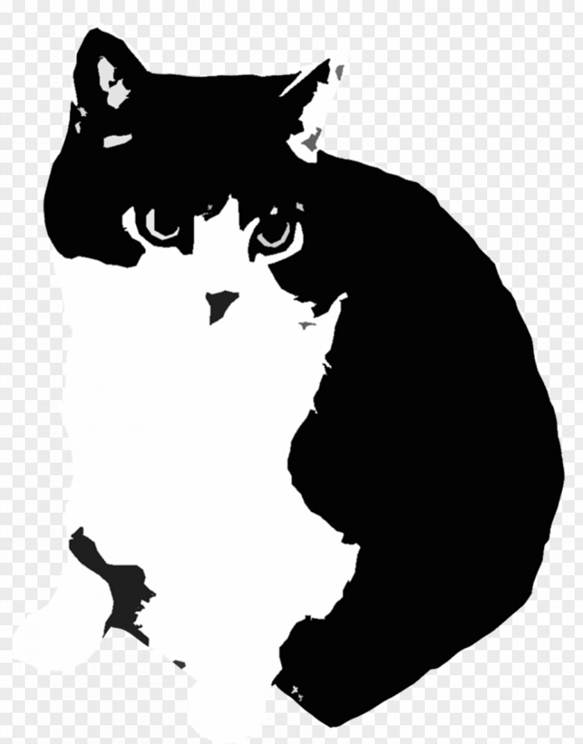 Cat Stencil Silhouette Kitten Drawing PNG