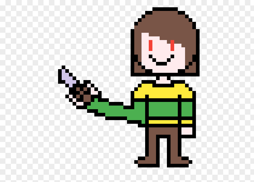 Chara Pixel Art Clip Line Cartoon PNG