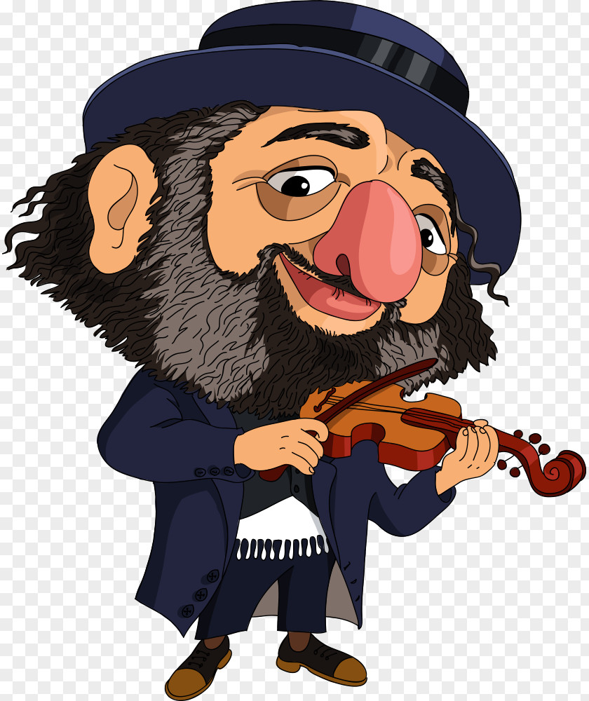 Jewish Violin Vector Cartoon People Illustration PNG