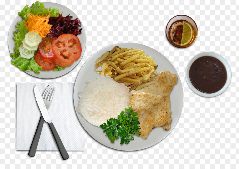 Plate French Fries Full Breakfast Dish PNG