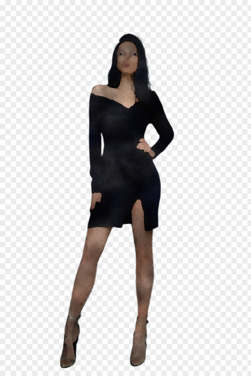 Sleeve Tights Clothing Shoulder Black Dress Little PNG