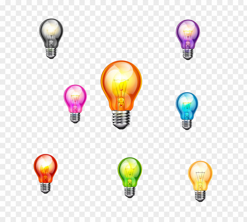 Colored Bulb Incandescent Light Color PNG