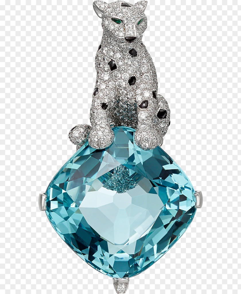 Jewellery Necklace Cartier Gold Aquamarine PNG