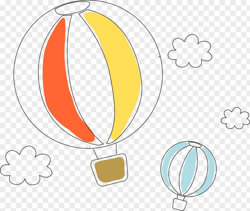 Cartoon Hot Air Balloon Vector Simple Hand-drawn Artwork Illustration PNG