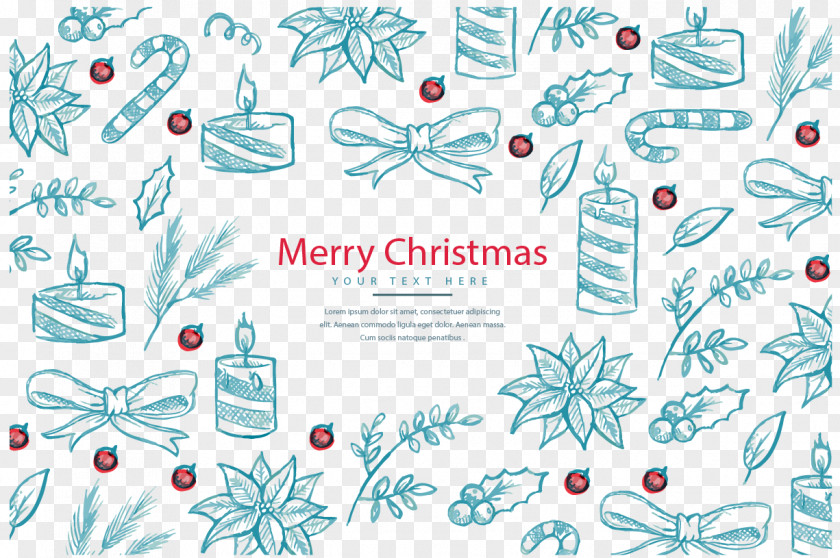 Hand Drawn Christmas Elements Stocking Tree PNG