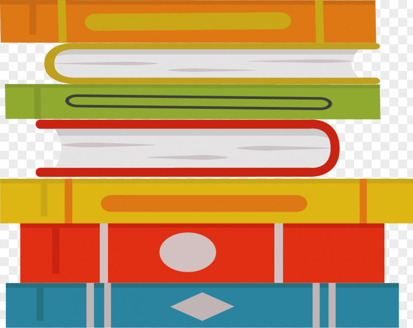 Vector Color Pile Of Books Book Designer PNG