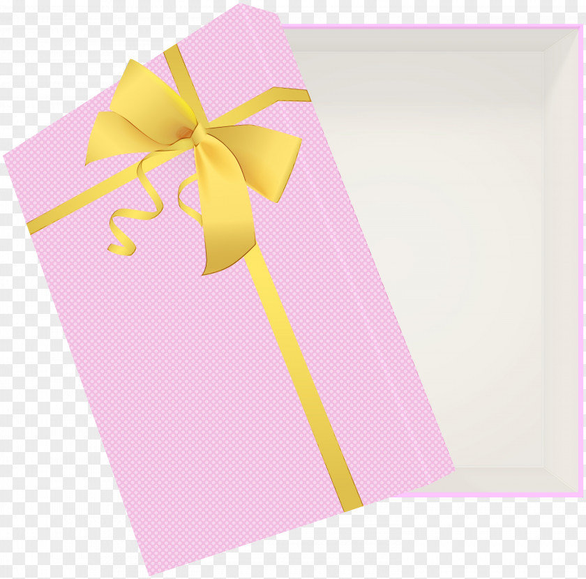 Pink Ribbon Yellow Paper Material Property PNG