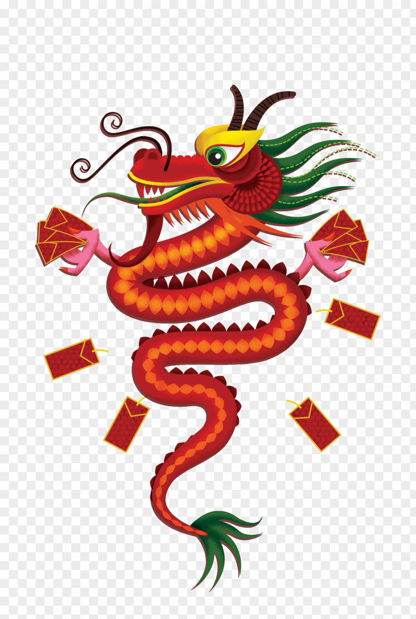 Take The Red Bag Of Dragon China Chinese Clip Art PNG