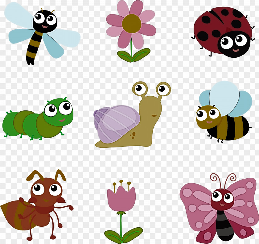 Animal Figure Cartoon Insect Sticker PNG