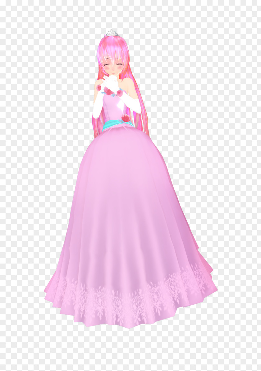 Barbie Costume Design Gown Pink M PNG