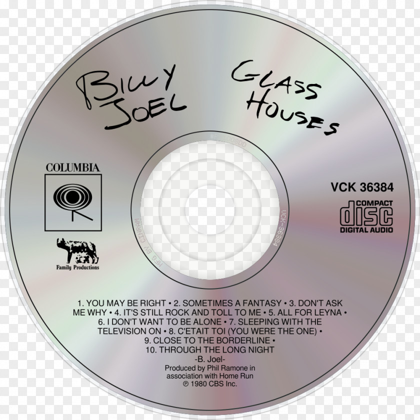 Billy Joel Compact Disc Glass Houses Disk Image Product Storage PNG