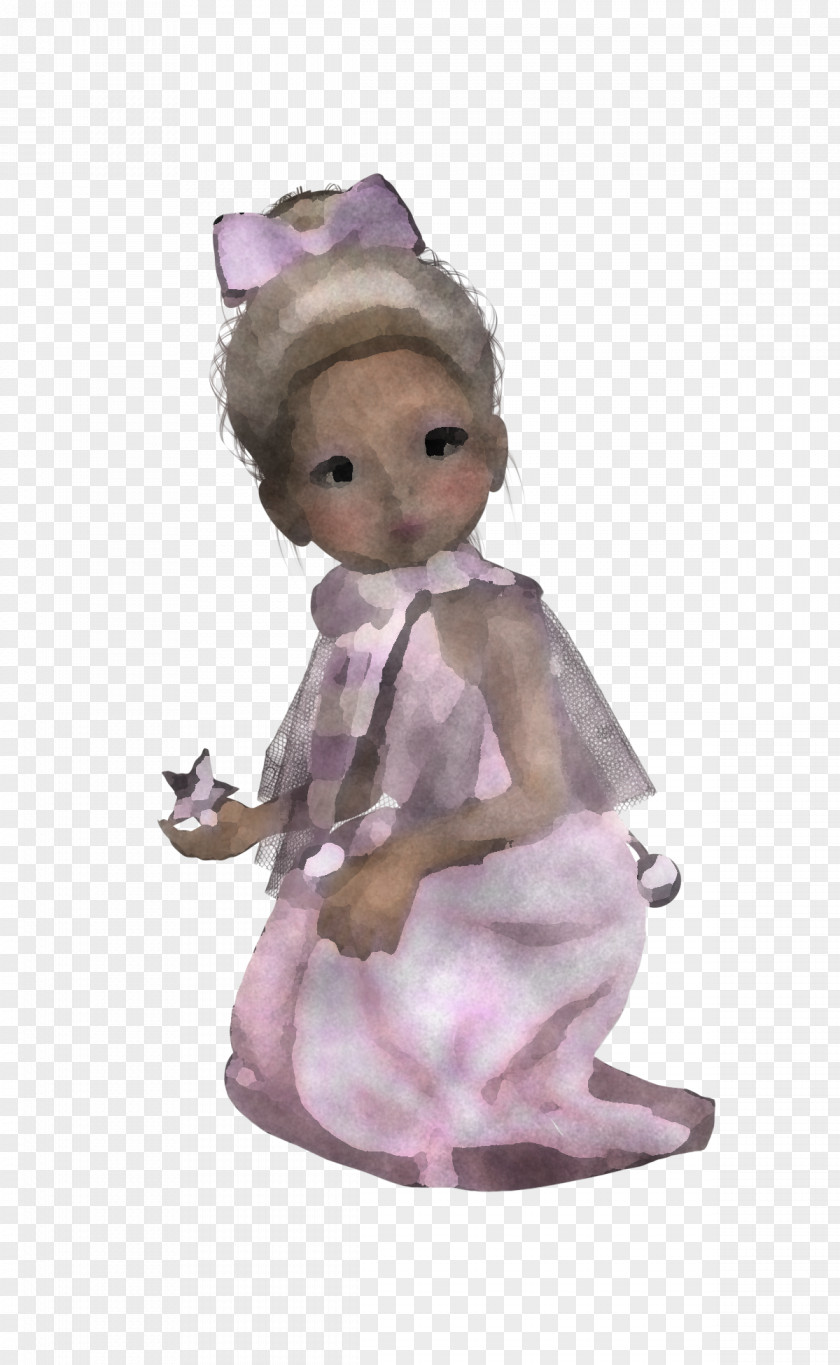 Angel Doll Figurine Toy Pink Lilac PNG