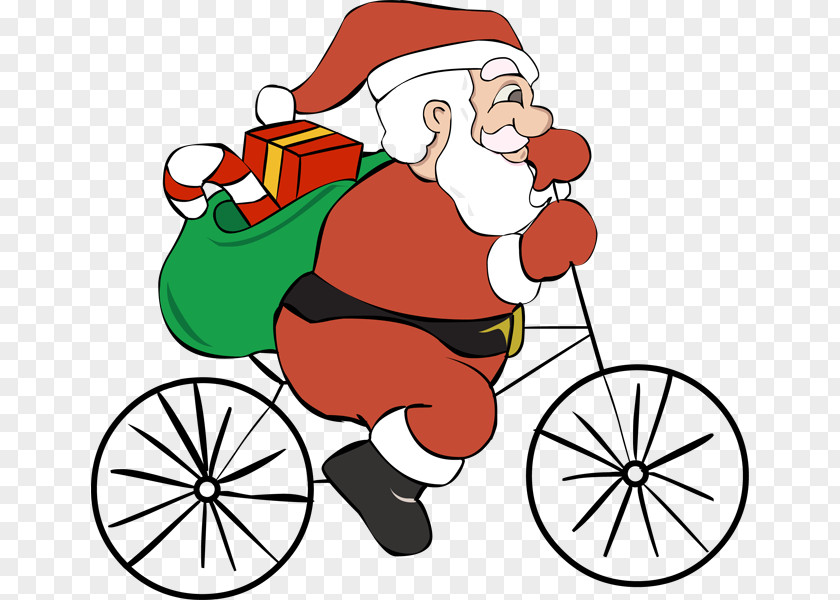 Bicycle Christmas Cliparts Santa Claus Cycling Clip Art PNG