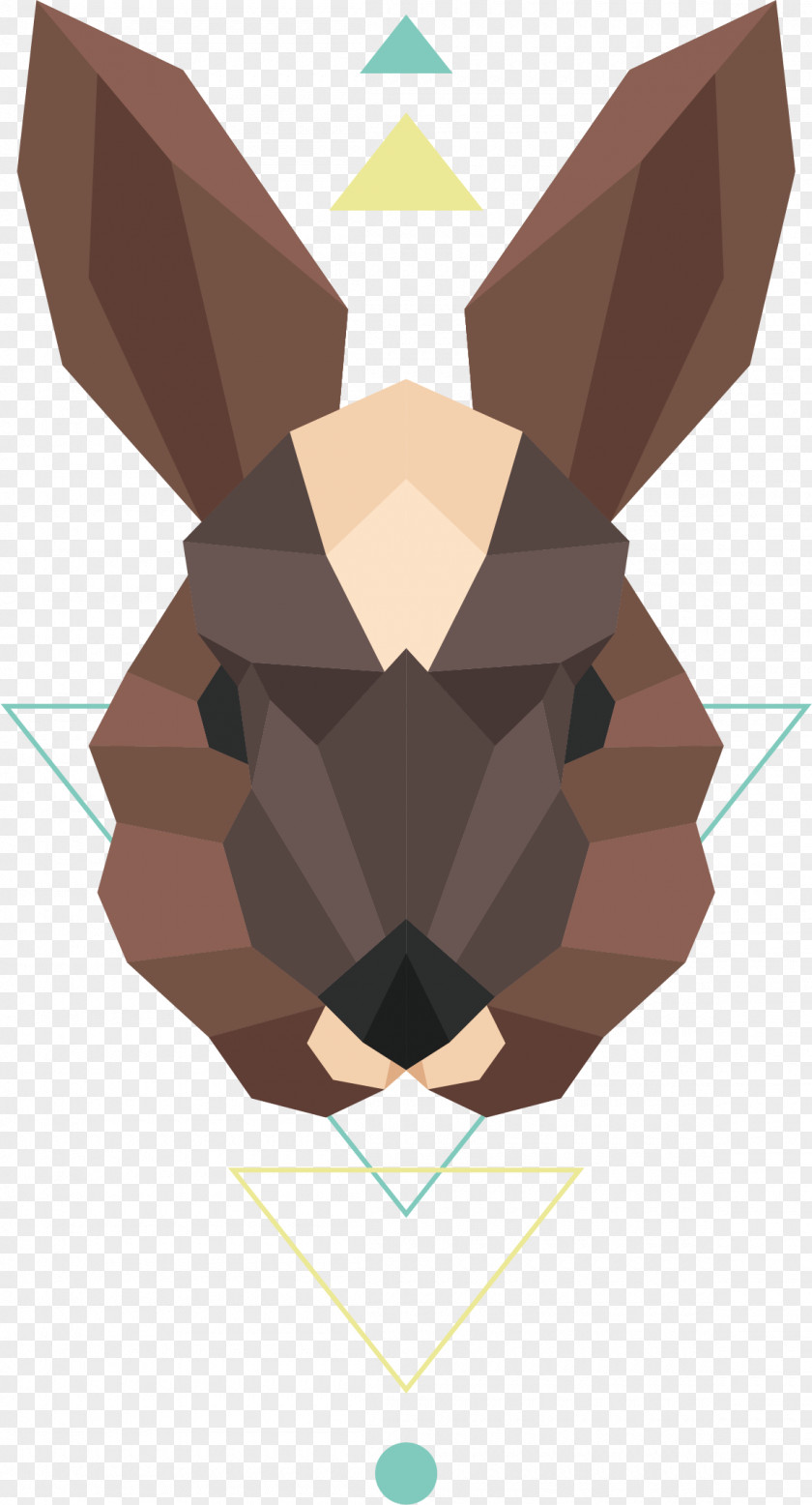 Brown Rabbit Vector Symmetry Pattern PNG