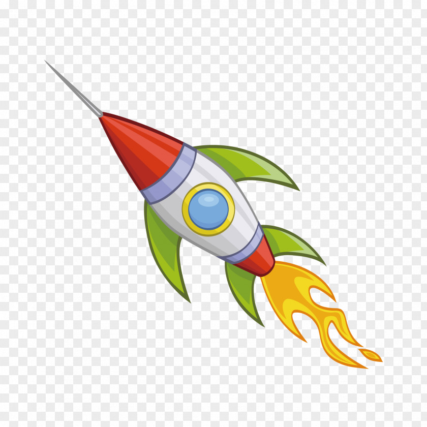 Cartoon Rocket Spacecraft Vector Graphics Illustration PNG