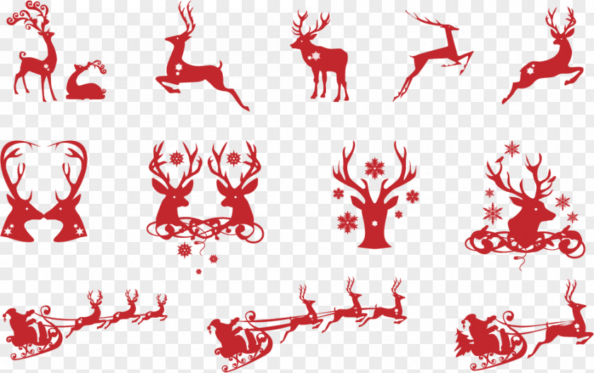 Christmas Deer Decoration Card Icon PNG