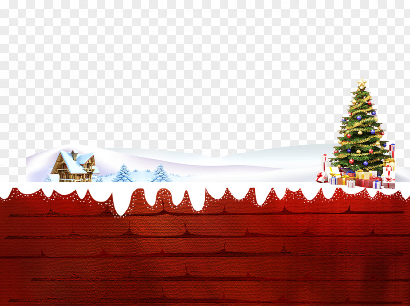 Christmas Tree Red Brick Wall Poster PNG