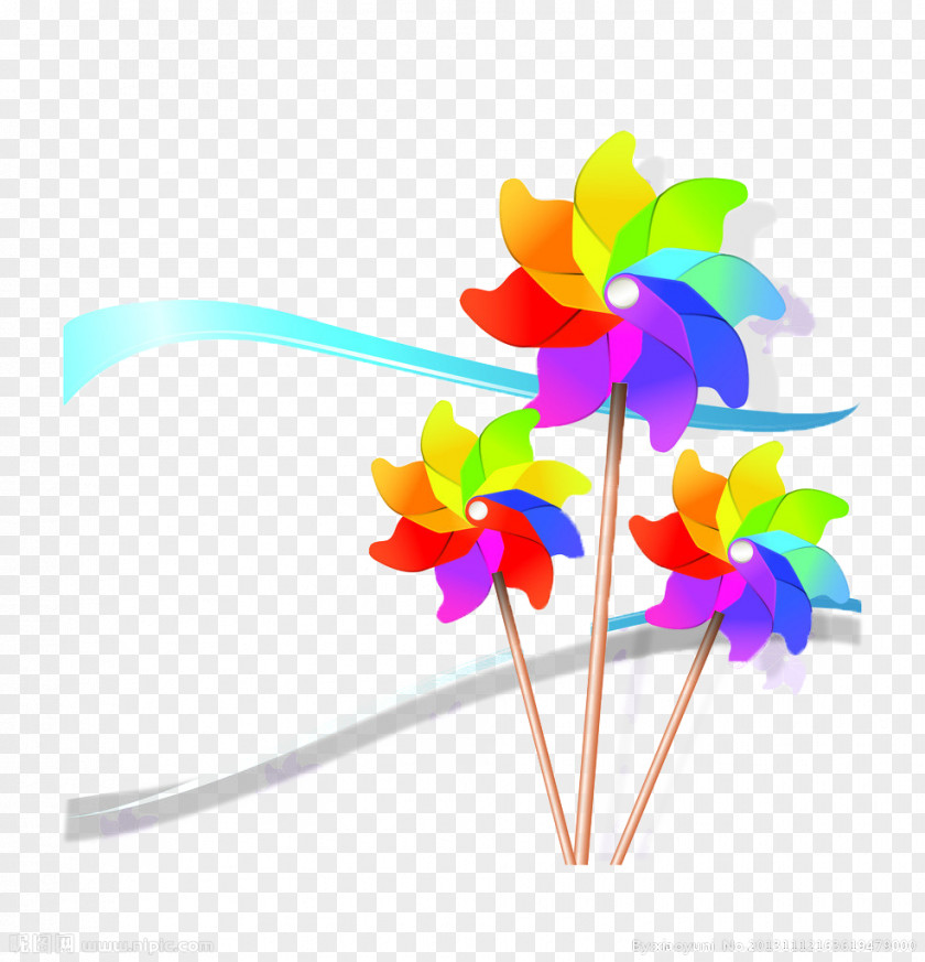 Colorful Windmill Paper PNG