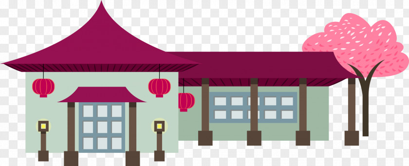 Flat Cherry Pavilion Japanese Cuisine Architecture Architectural Style PNG