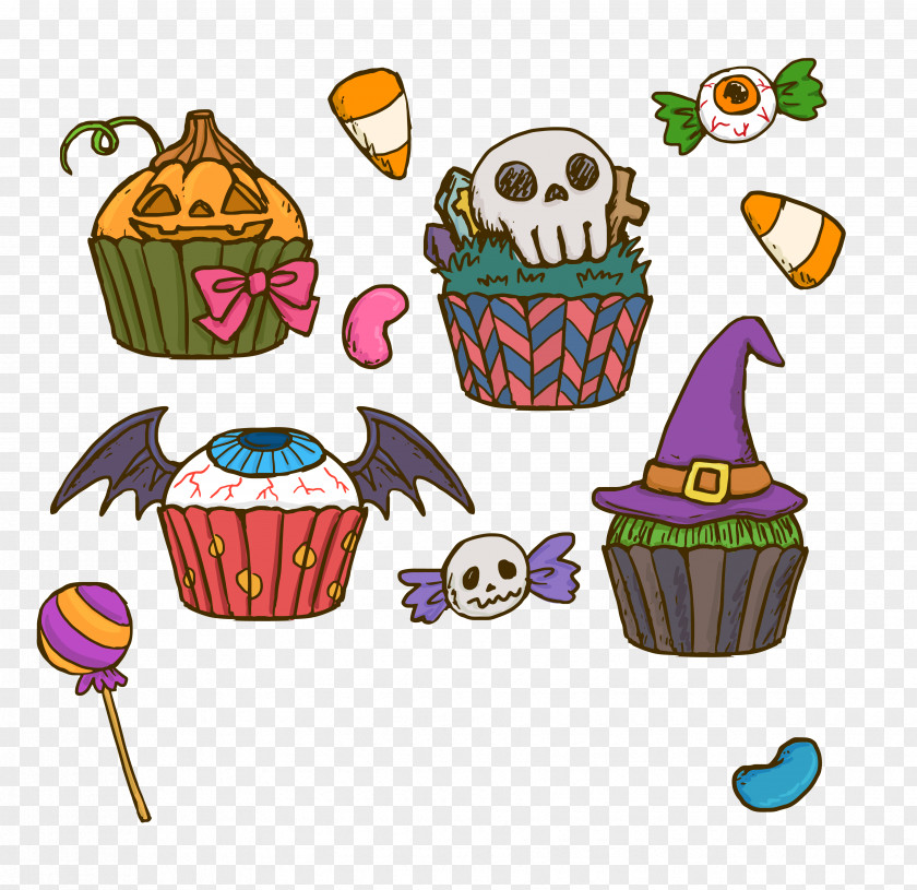 Halloween Horror Funny Cake Cupcake Birthday Clip Art PNG