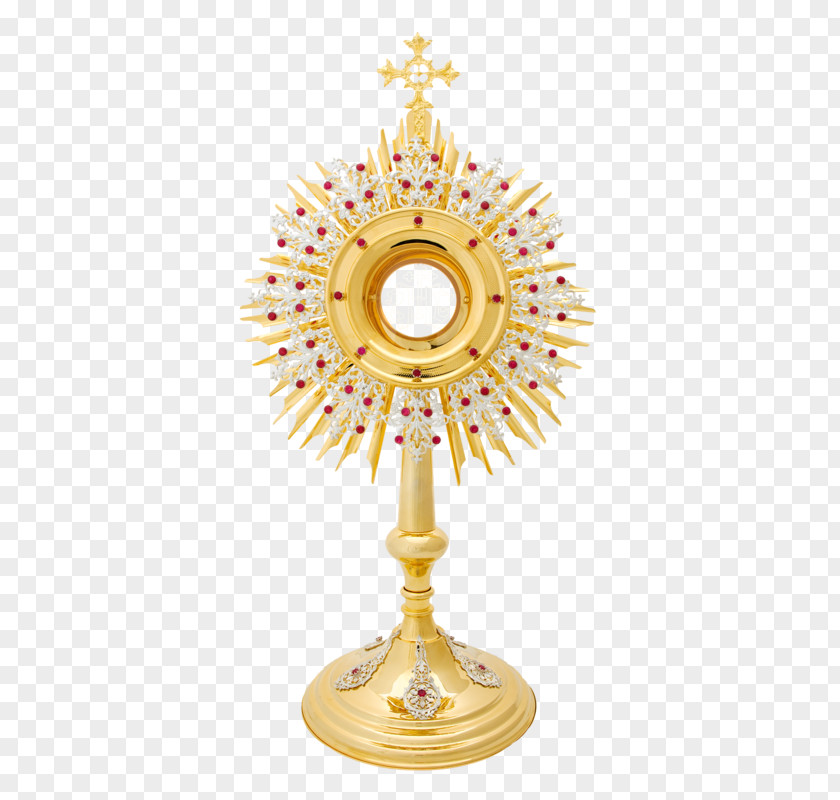 Corpus Christi Monstrance Sacramental Bread Brass Liturgická Nádoba Altar PNG