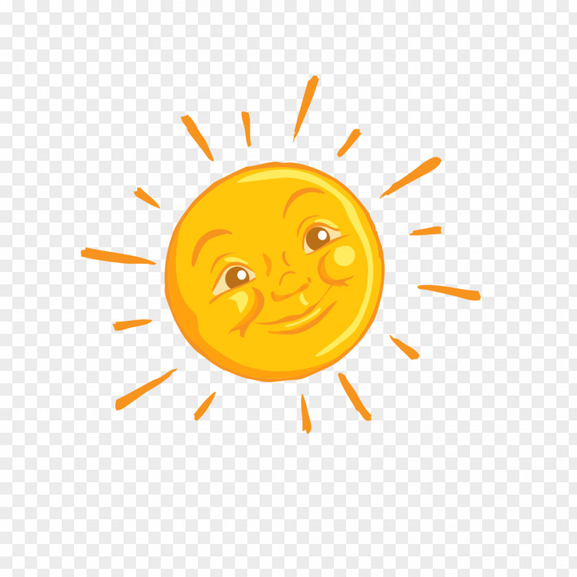 Hand-painted Sun Smiley Face Computer Graphics PNG