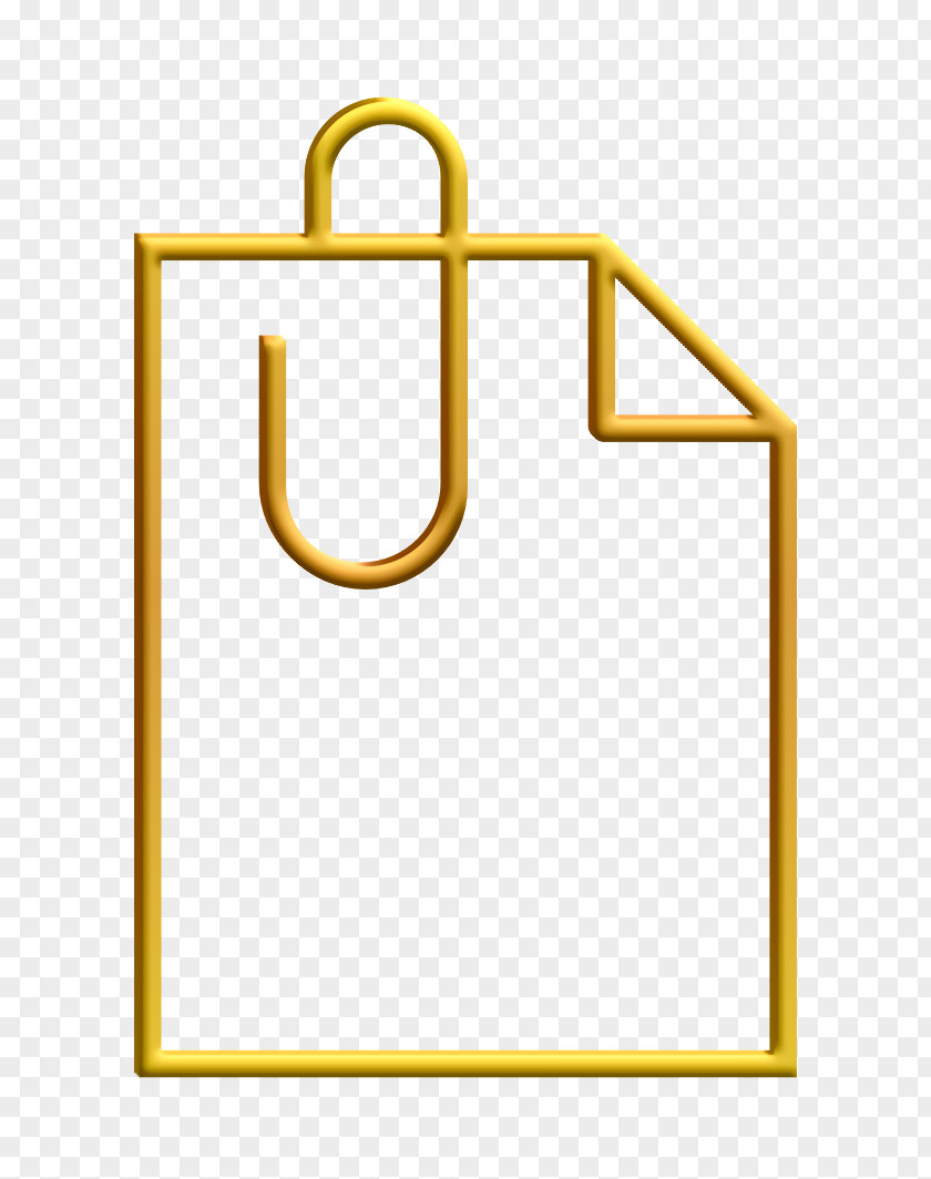Rectangle Yellow Attachement Icon Attachment Clip PNG
