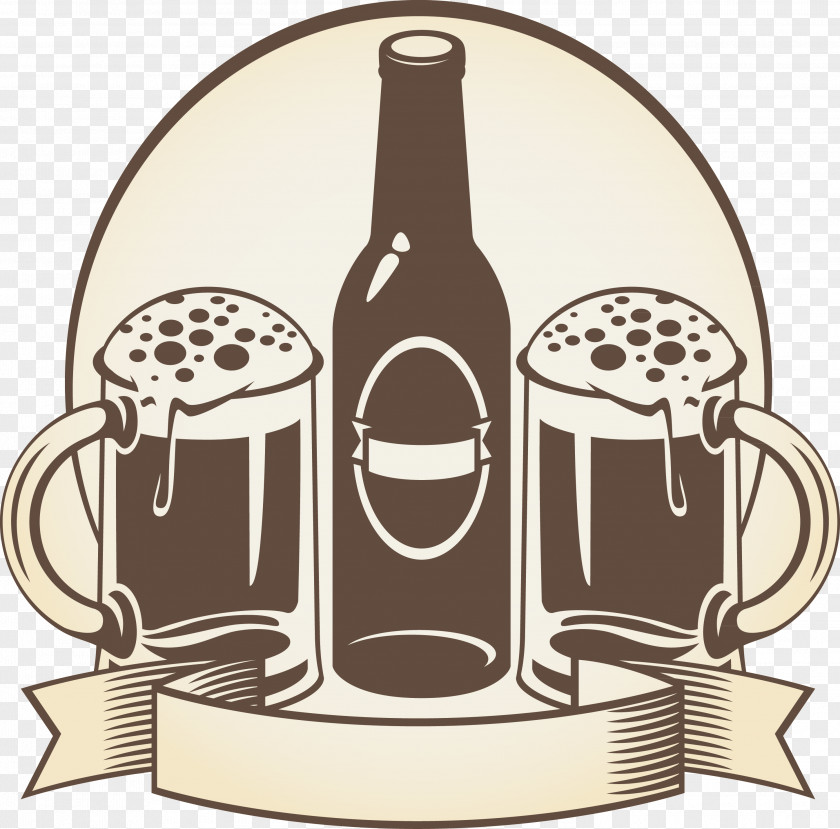 Ribbon Beer Bottle Cup Royalty-free Illustration PNG