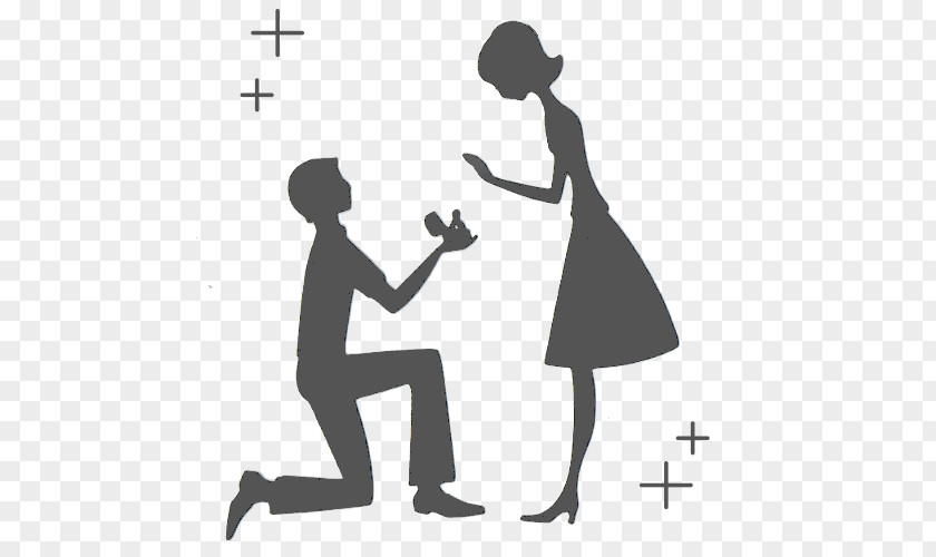 Silhouette Marriage Proposal Engagement Clip Art PNG