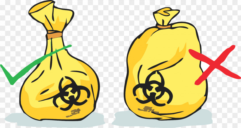 Amarillo Plastic Bag Medical Waste Hazardous PNG
