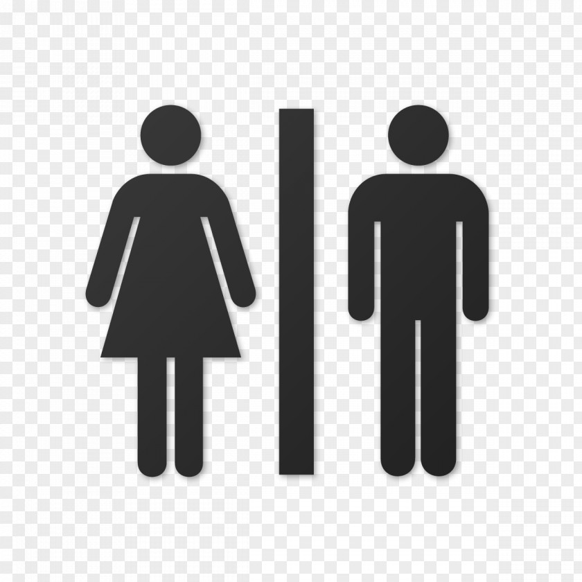 Stick Figure Graphic Unisex Public Toilet Bathroom Sign PNG