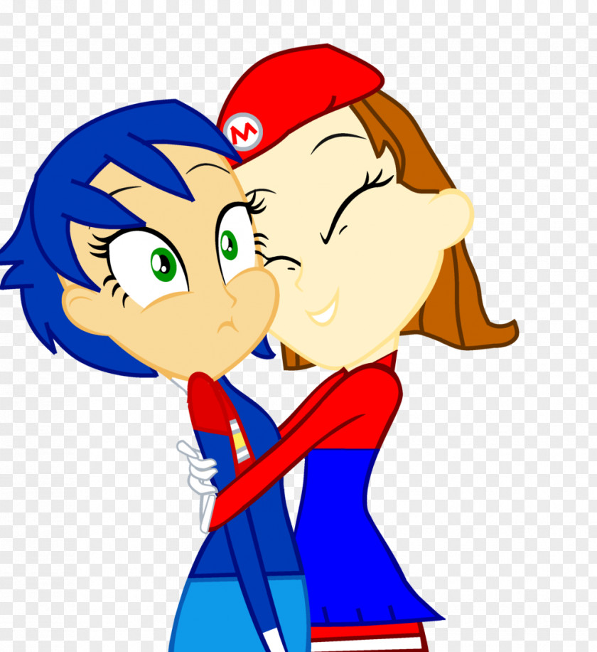 Mario And Sonic Kissing Clip Art Illustration Human Behavior Friendship PNG