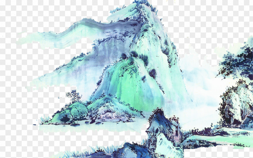 Paint Ice Cap Watercolor Tree PNG