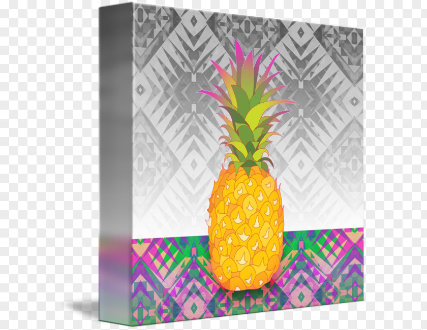 Pineapple Border Bromeliads Canvas Print Food PNG