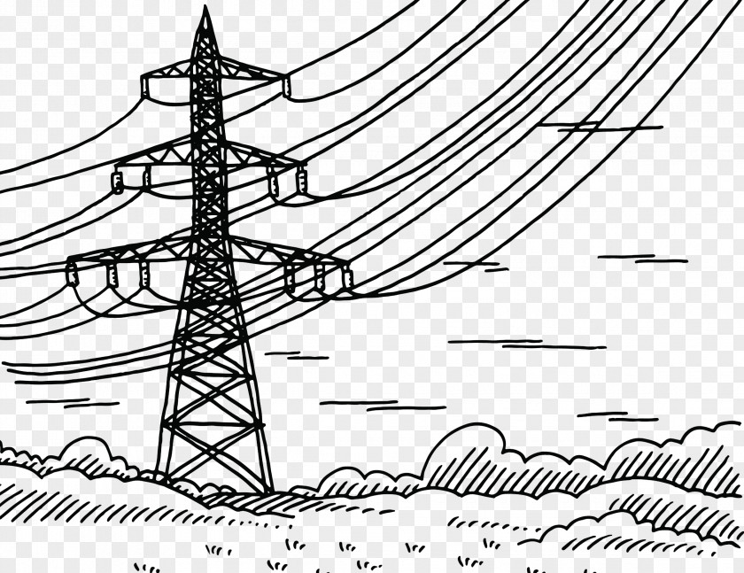 High Voltage Wire Equipment Electricity Overhead Power Line Electric Radio Frequency PNG