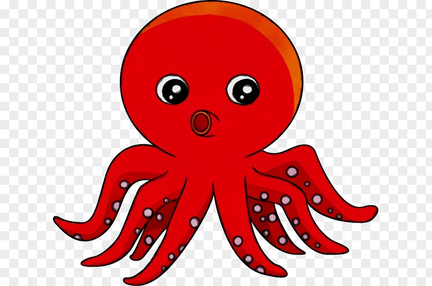 Marine Invertebrates Cartoon Octopus Giant Pacific Red PNG