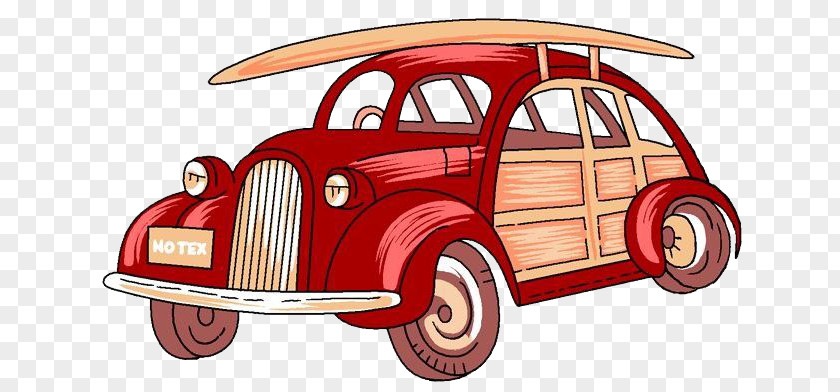 Vintage Car Cartoon Antique Illustration PNG