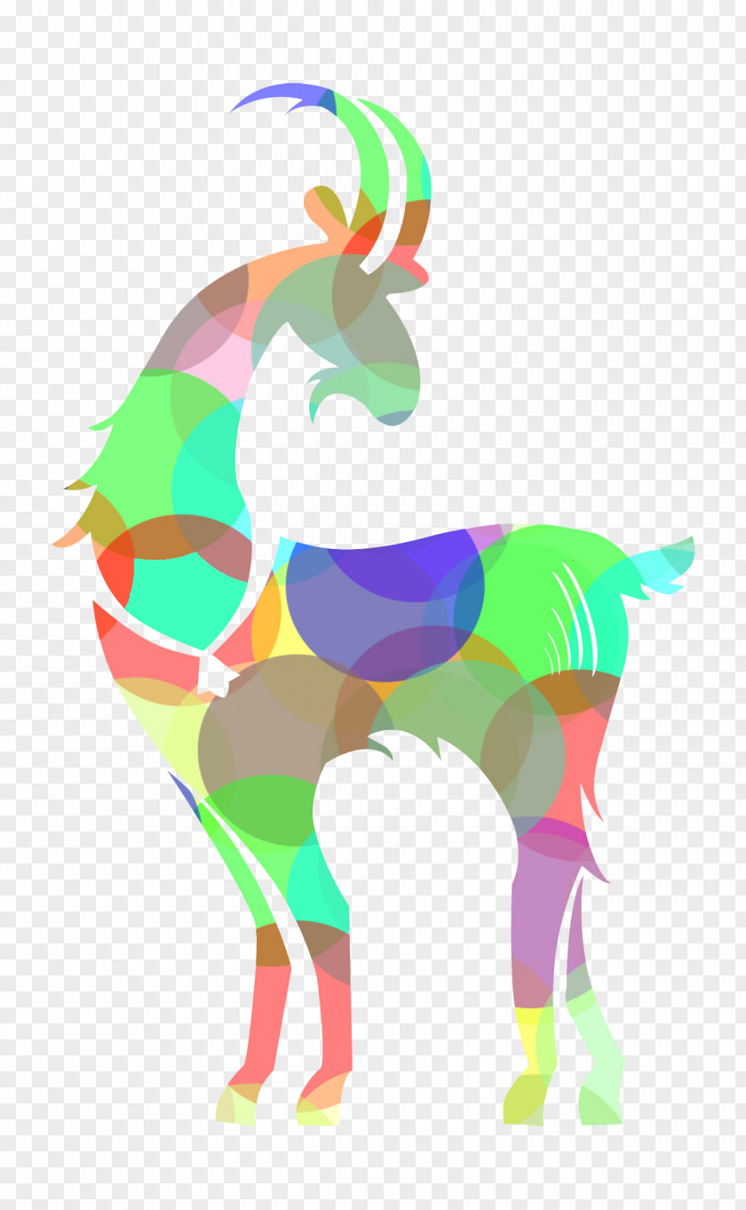 Colored Circle Antelope Shape PNG