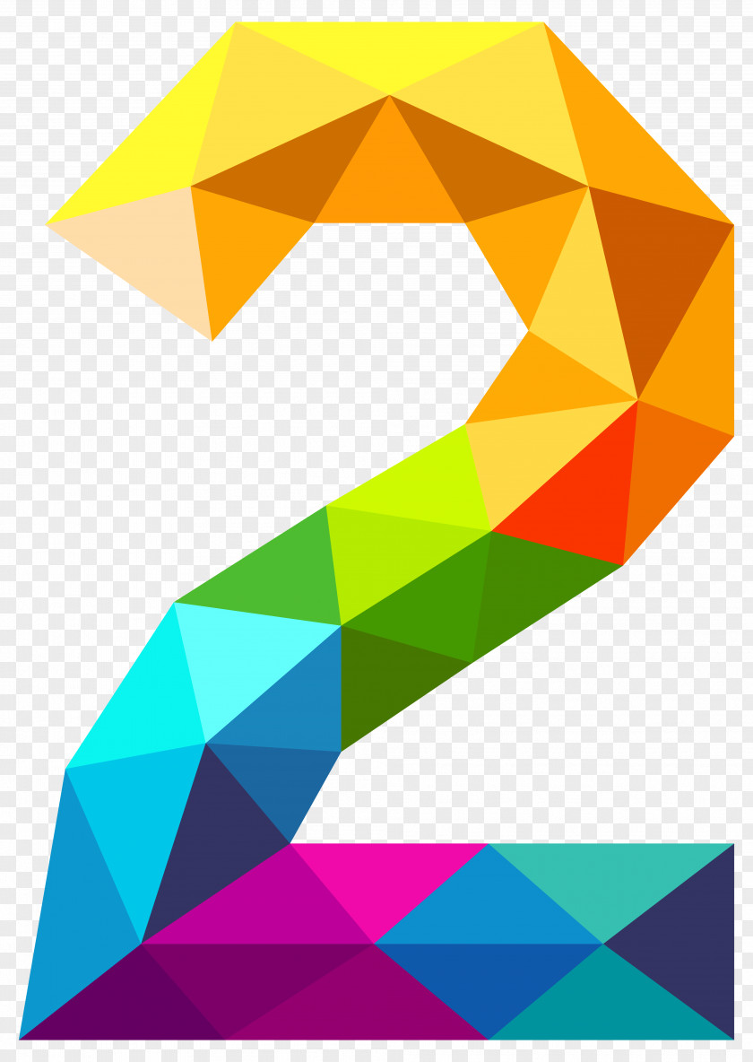 Colourful Triangles Number Two Clipart Image Triangular Triangle Clip Art PNG