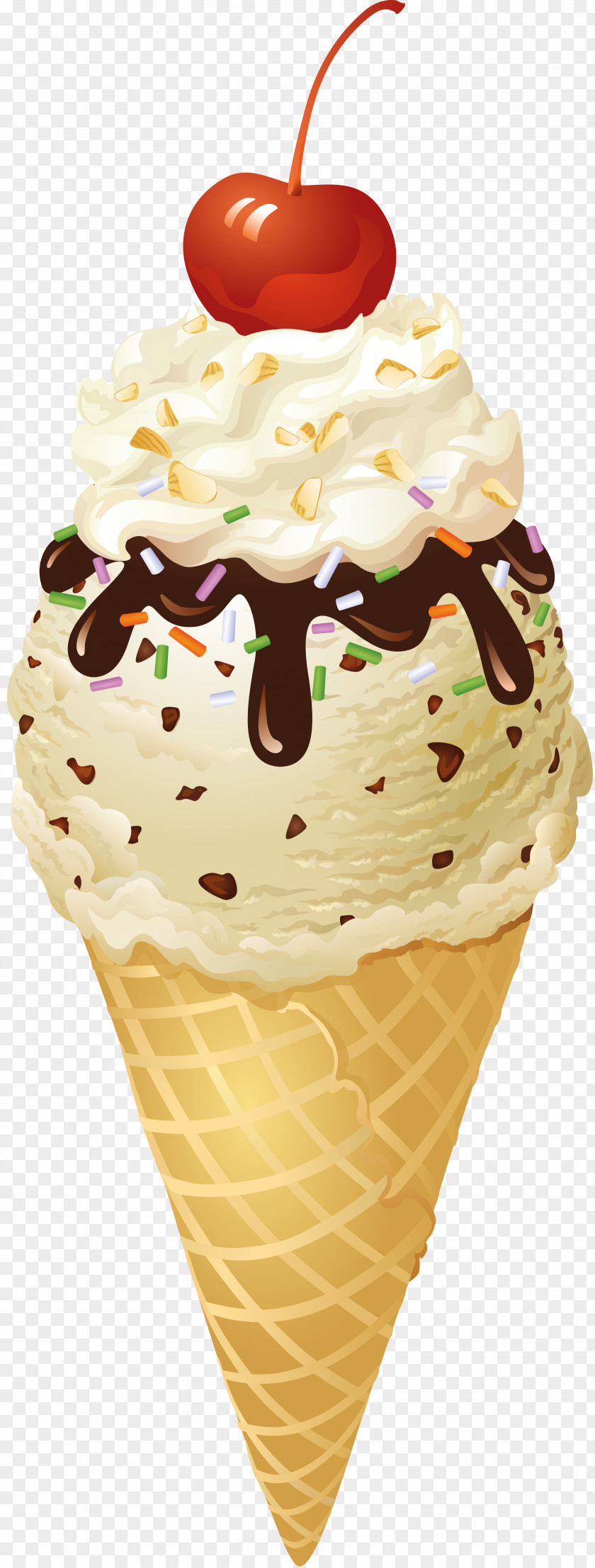 Ice Cream Chocolate Cones Clip Art PNG
