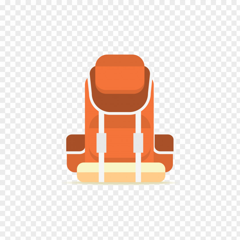 Orange Travel Backpack Backpacking PNG