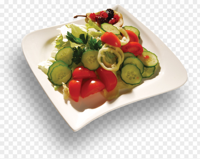 Salata Greek Salad Vegetarian Cuisine Greens Garnish PNG