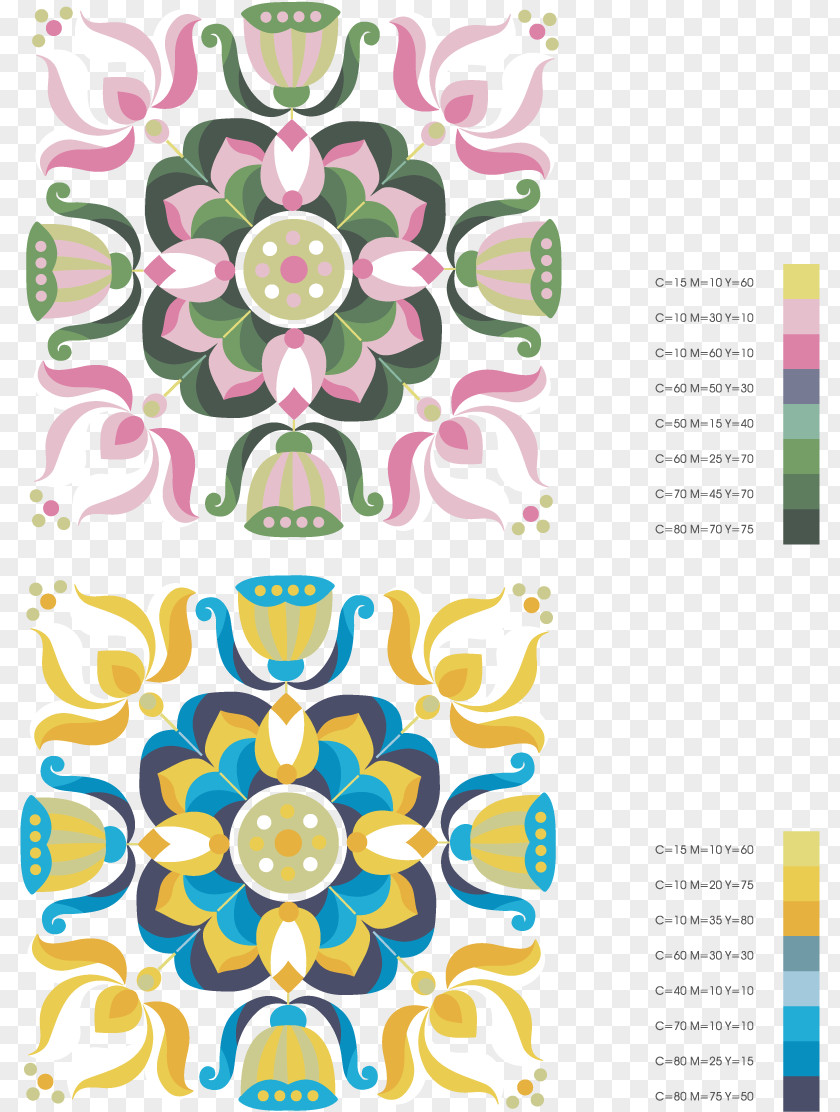 Vector Lotus Pattern Motif PNG