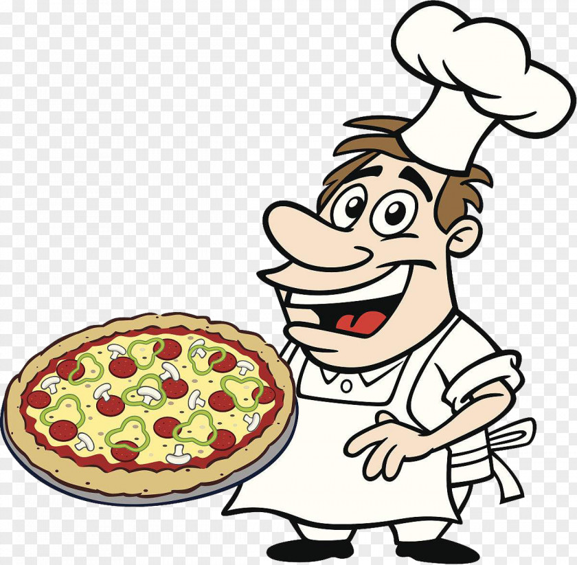 Chef With Pizza Barbecue Cartoon Cooking PNG