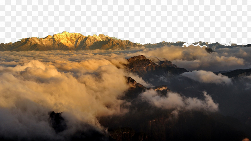 Sichuan A Cattle Mountain Clouds Niubei Download Wallpaper PNG