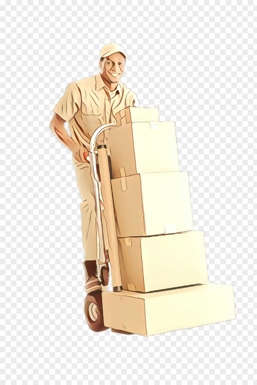 Beige Package Delivery Pallet Jack PNG