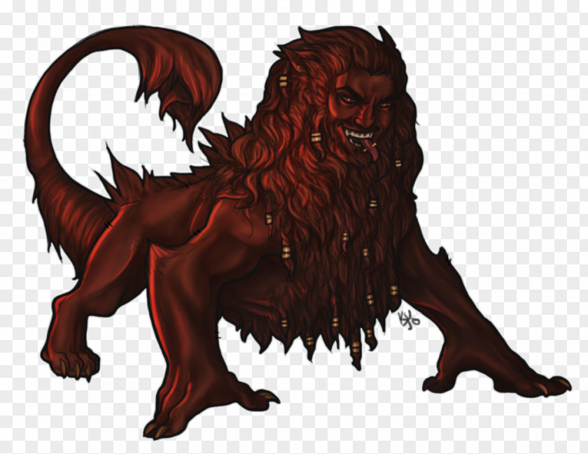 Demon Manticore Liger Lion Art PNG