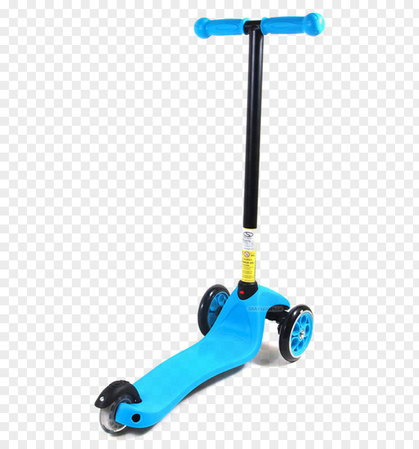 Kick Scooter Blue Tricycle Plastic Transport PNG