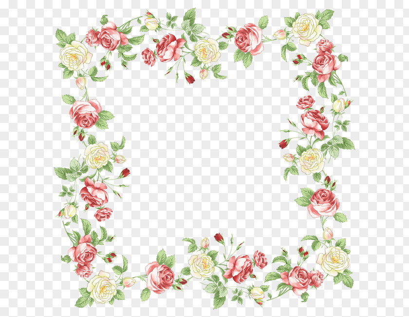 Rose Border Paper Flowers Clip Art PNG